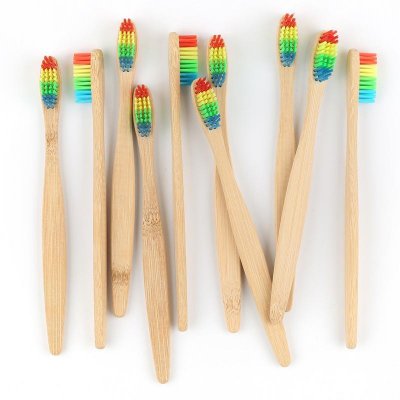 1PC Bamboo Toothbrush Natural Soft Bristle Tip Eco Friendly Biodegradable Teeth Brush Solid Bamboo Handle Oral Cleaning Tools